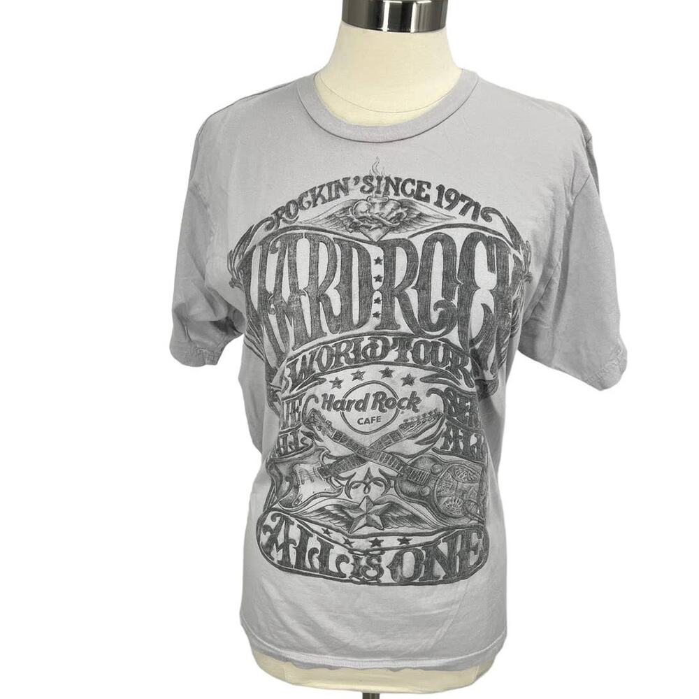 HARD ROCK CAFE Las Vegas Gray T-Shirt SZ Large